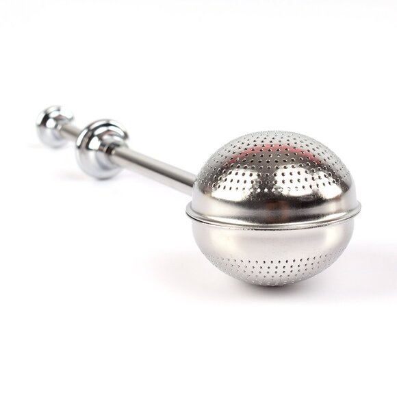 Ball Shape Stainless Steel Tea Steeper with Push Handle 3 pack - Picture 7 of 8